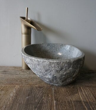 Rene Houtman Kleine Stenen Waskom + Spoelgat | H13 x B25 x D24 cm