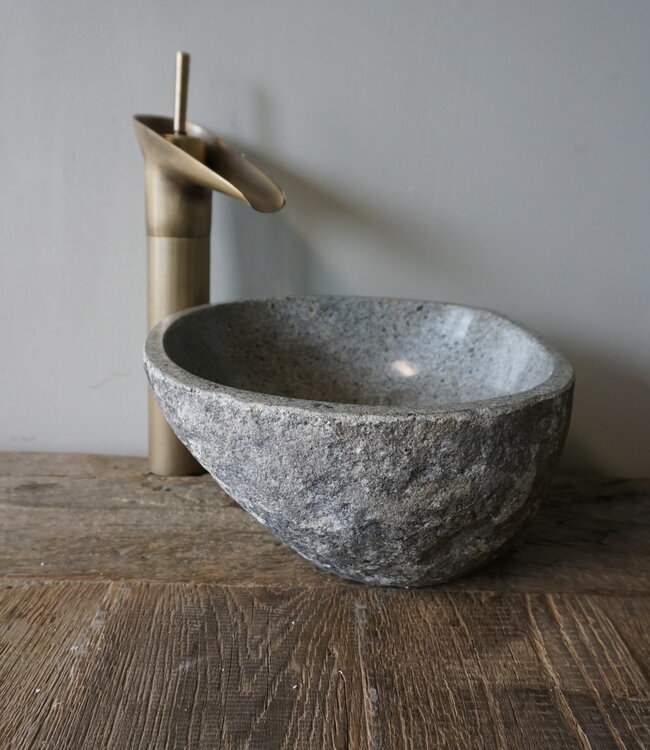Rene Houtman Kleine Stenen Waskom + Spoelgat | H13 x B25 x D24 cm