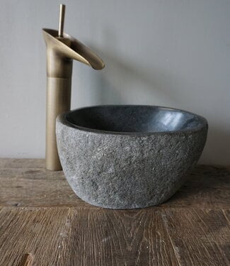 Rene Houtman Kleine Stenen Waskom + Spoelgat | H13 x B25 x D18 cm