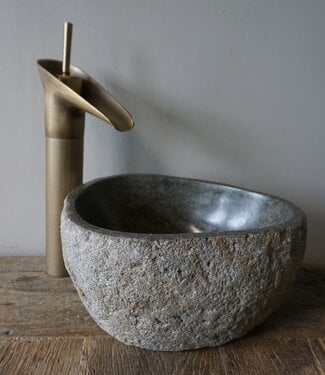 Rene Houtman Kleine Stenen Waskom + Spoelgat | H14 x B20 x D25 cm