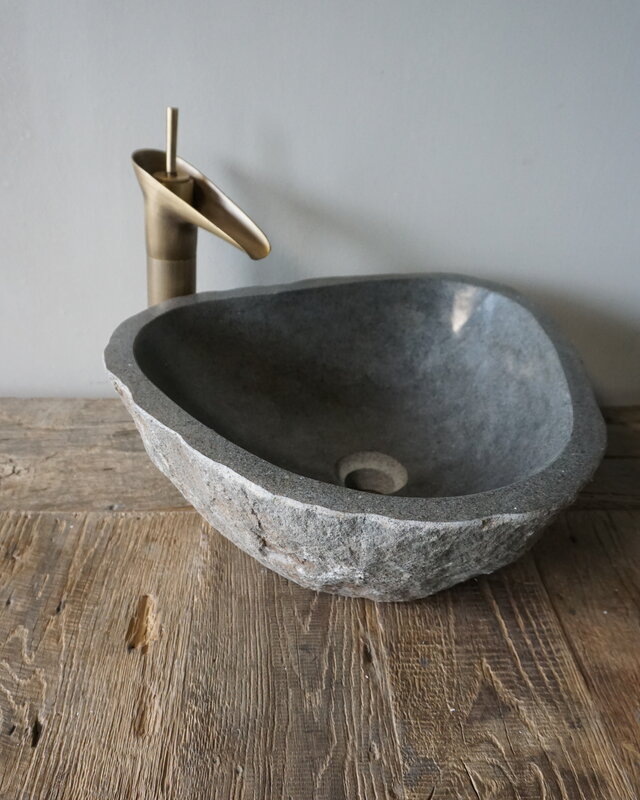 Rene Houtman Grote Stenen Waskom + Spoelgat | H15 x B41 x D38 cm
