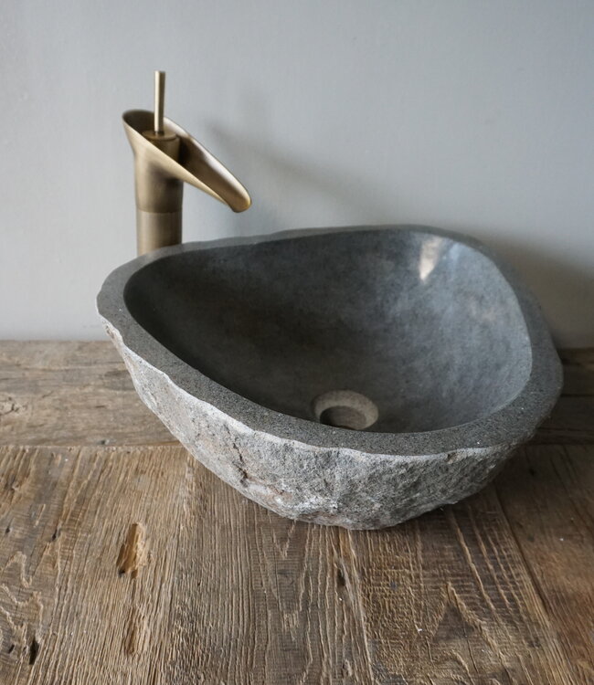 Rene Houtman Grote Stenen Waskom + Spoelgat | H15 x B41 x D38 cm