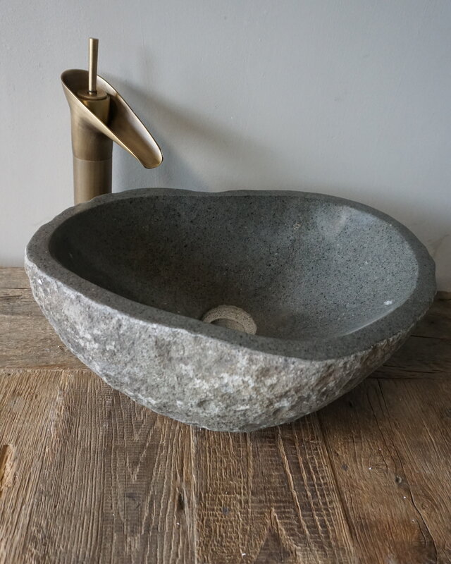 Rene Houtman Grote Stenen Waskom + Spoelgat | H16 x B43 x D31 cm