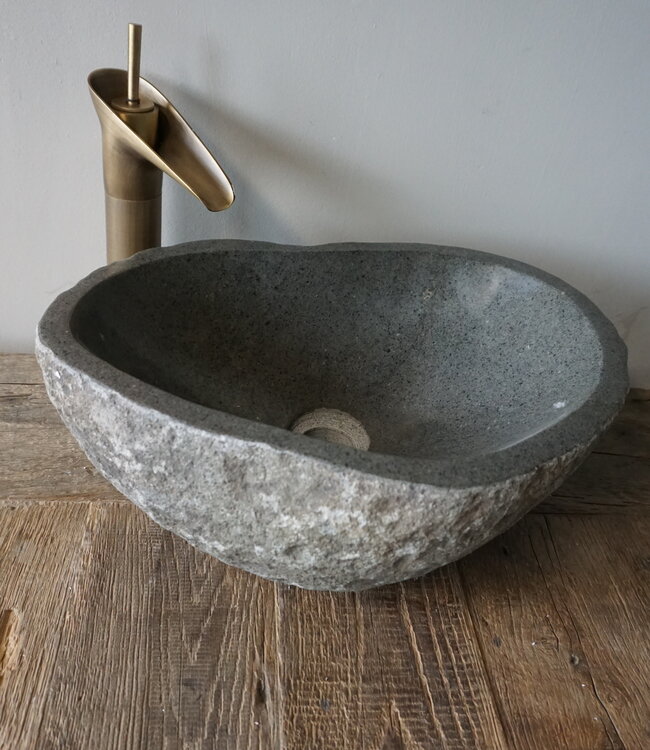 Rene Houtman Grote Stenen Waskom + Spoelgat | H16 x B43 x D31 cm