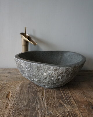 Rene Houtman Grote Stenen Waskom + Spoelgat | H16 x B43 x D31 cm