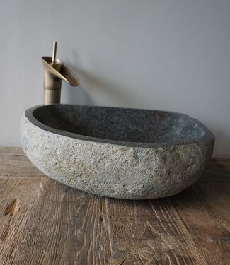 Rene Houtman Grote Stenen Waskom + Spoelgat | H14 x B42 x D31 cm