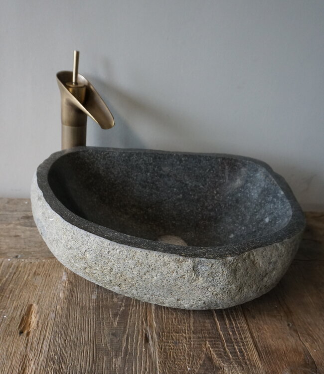 Rene Houtman Grote Stenen Waskom + Spoelgat | H14 x B42 x D31 cm