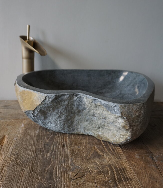Rene Houtman Grote Stenen Waskom + Spoelgat | H15 x B44,5 x D41,5 cm
