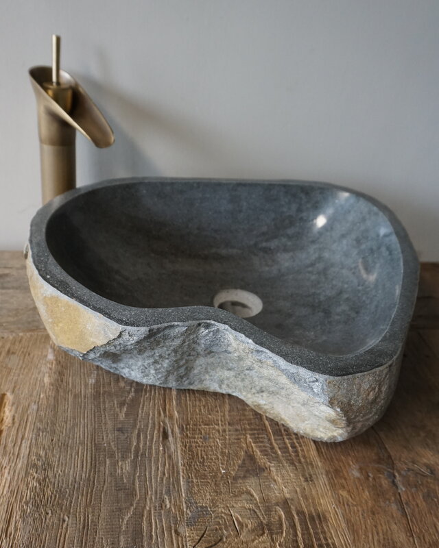 Rene Houtman Grote Stenen Waskom + Spoelgat | H15 x B44,5 x D41,5 cm