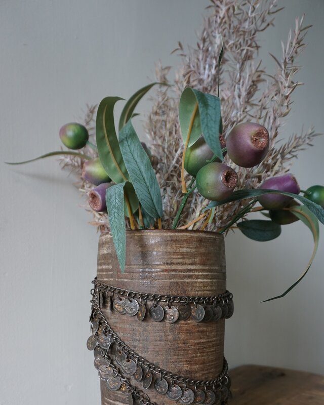 Rene Houtman Kunstbloemen Toef | Groen Olijf | L45 cm