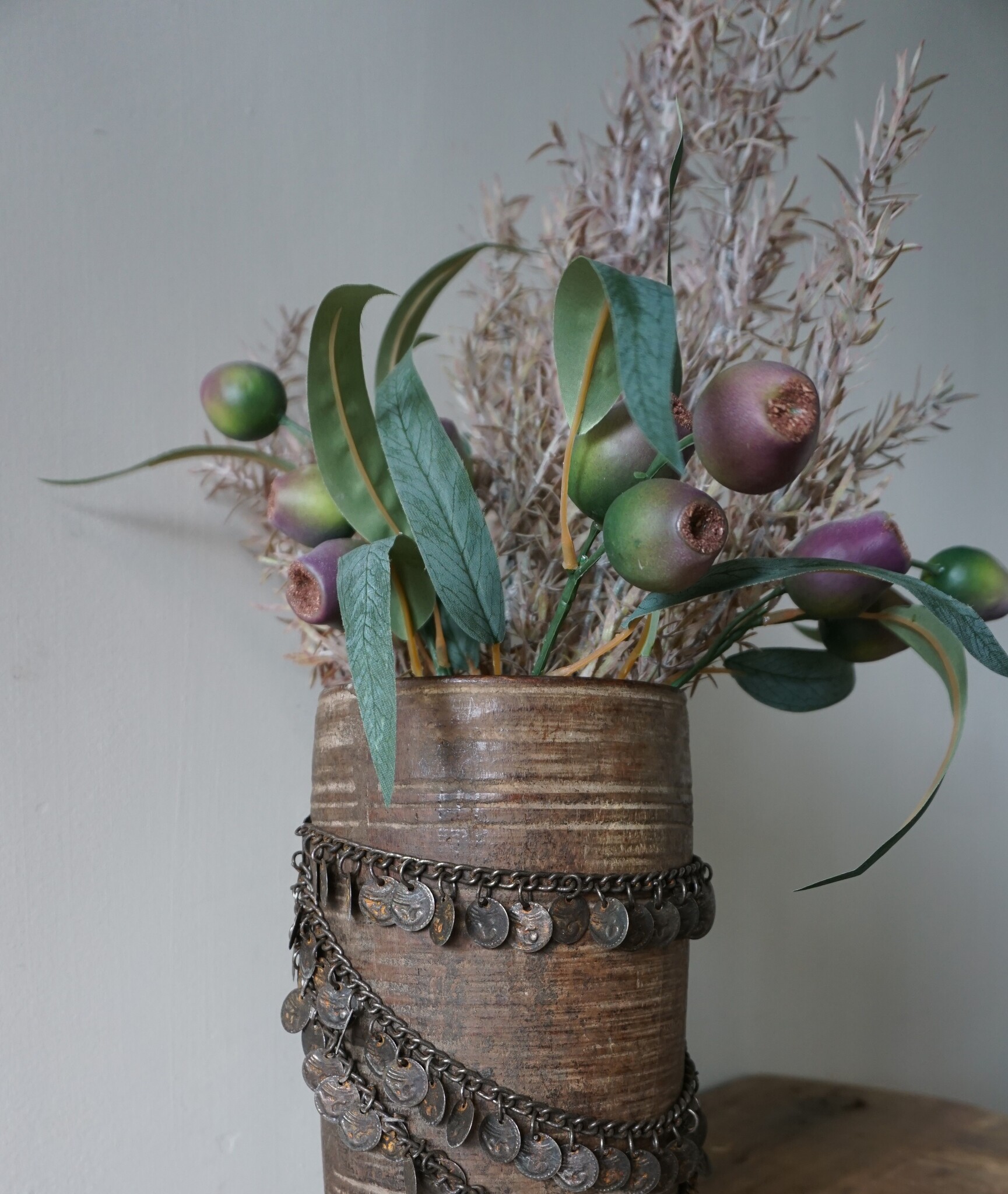 Rene Houtman Kunstbloemen Toef | Groen Olijf | L45 cm