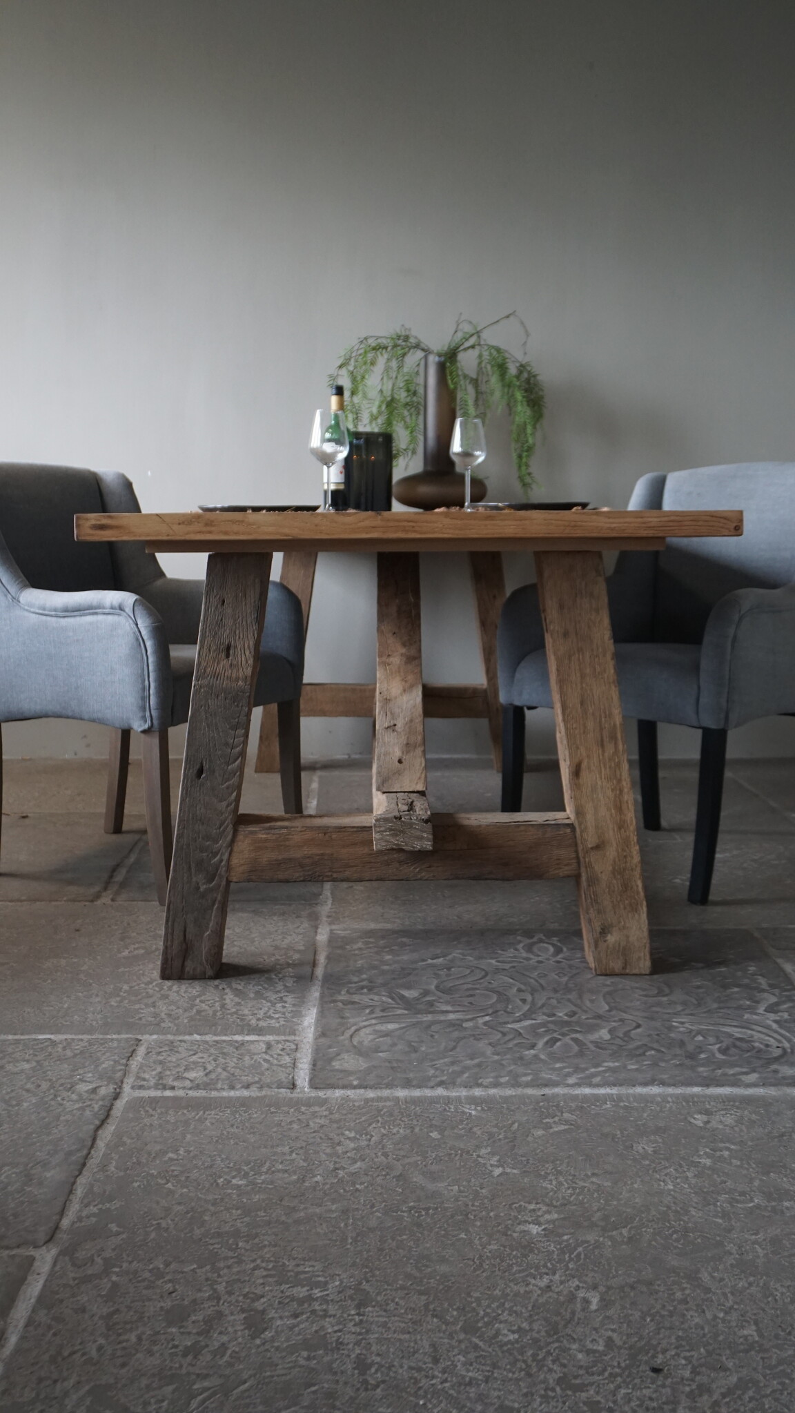 Rene Houtman Oud Eikenhouten Tafel | L250 x B100 x H78,5 cm
