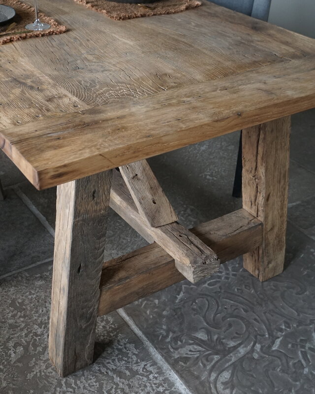 Rene Houtman Oud Eikenhouten Tafel | L250 x B100 x H78,5 cm