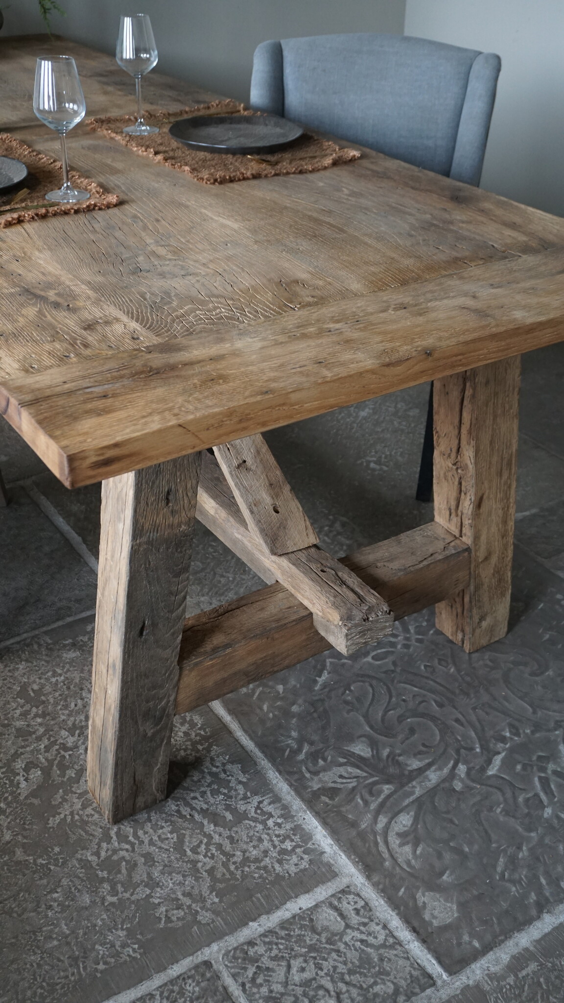 Rene Houtman Oud Eikenhouten Tafel | L250 x B100 x H78,5 cm