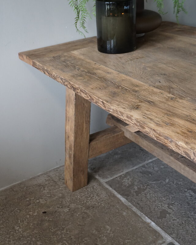 Rene Houtman Oud Eikenhouten Tafel | L250 x B100 x H78,5 cm