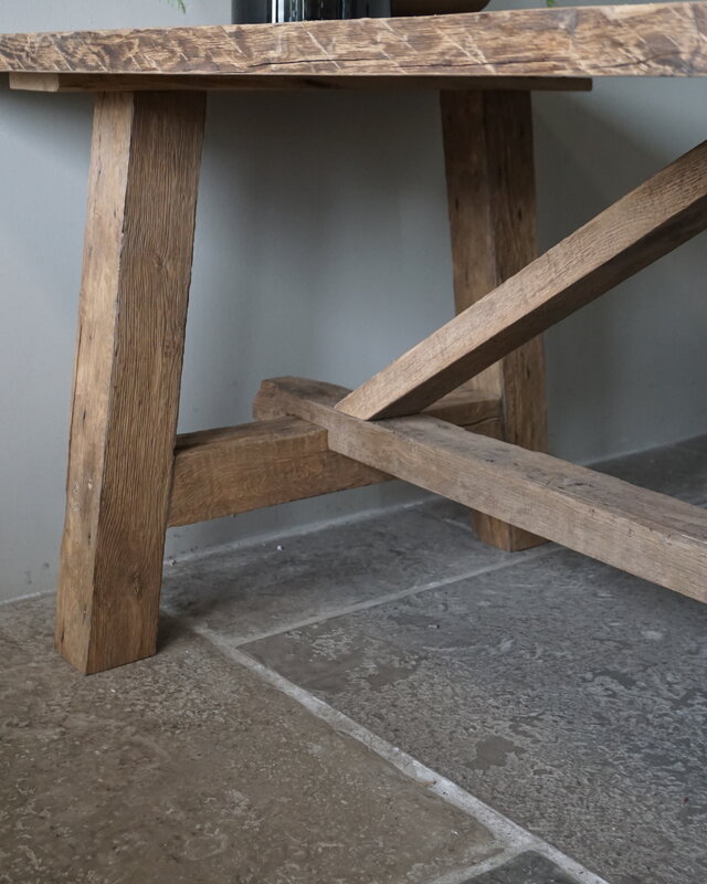Rene Houtman Oud Eikenhouten Tafel | L250 x B100 x H78,5 cm