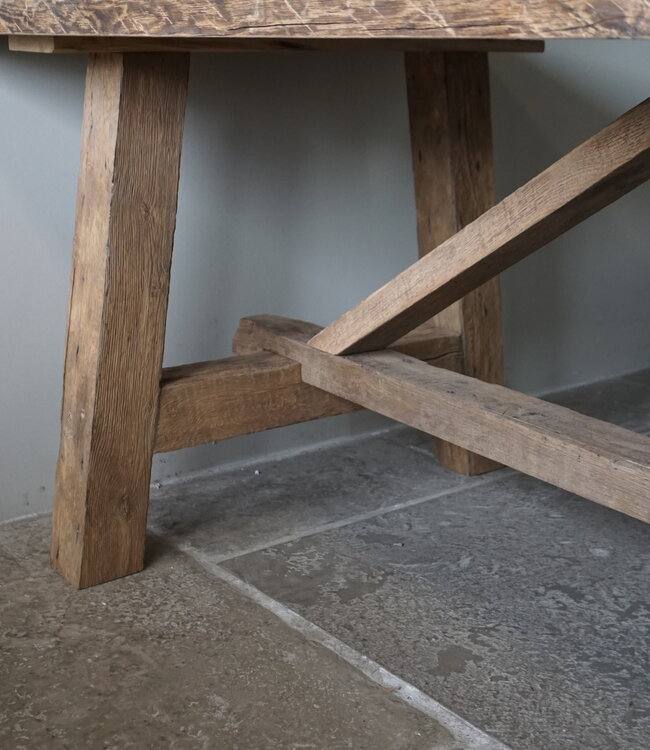 Rene Houtman Oud Eikenhouten Tafel | L250 x B100 x H78,5 cm