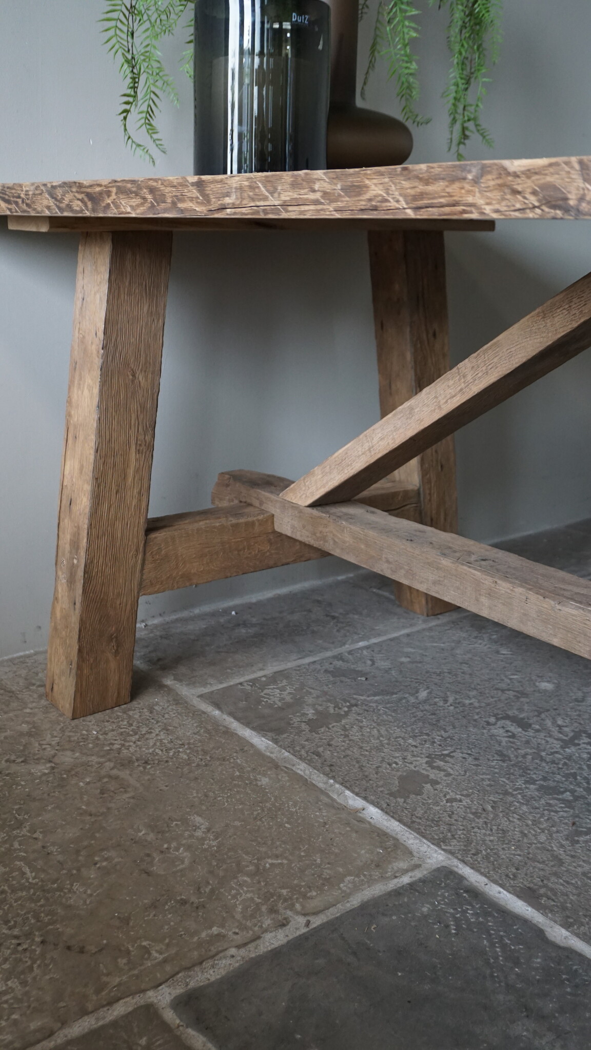 Rene Houtman Oud Eikenhouten Tafel | L250 x B100 x H78,5 cm