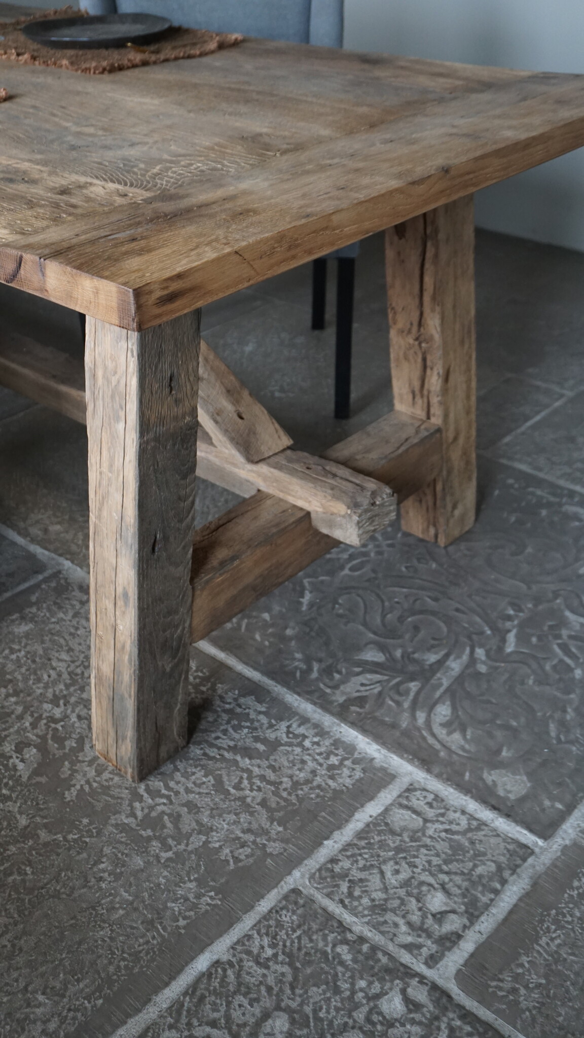 Rene Houtman Oud Eikenhouten Tafel | L250 x B100 x H78,5 cm