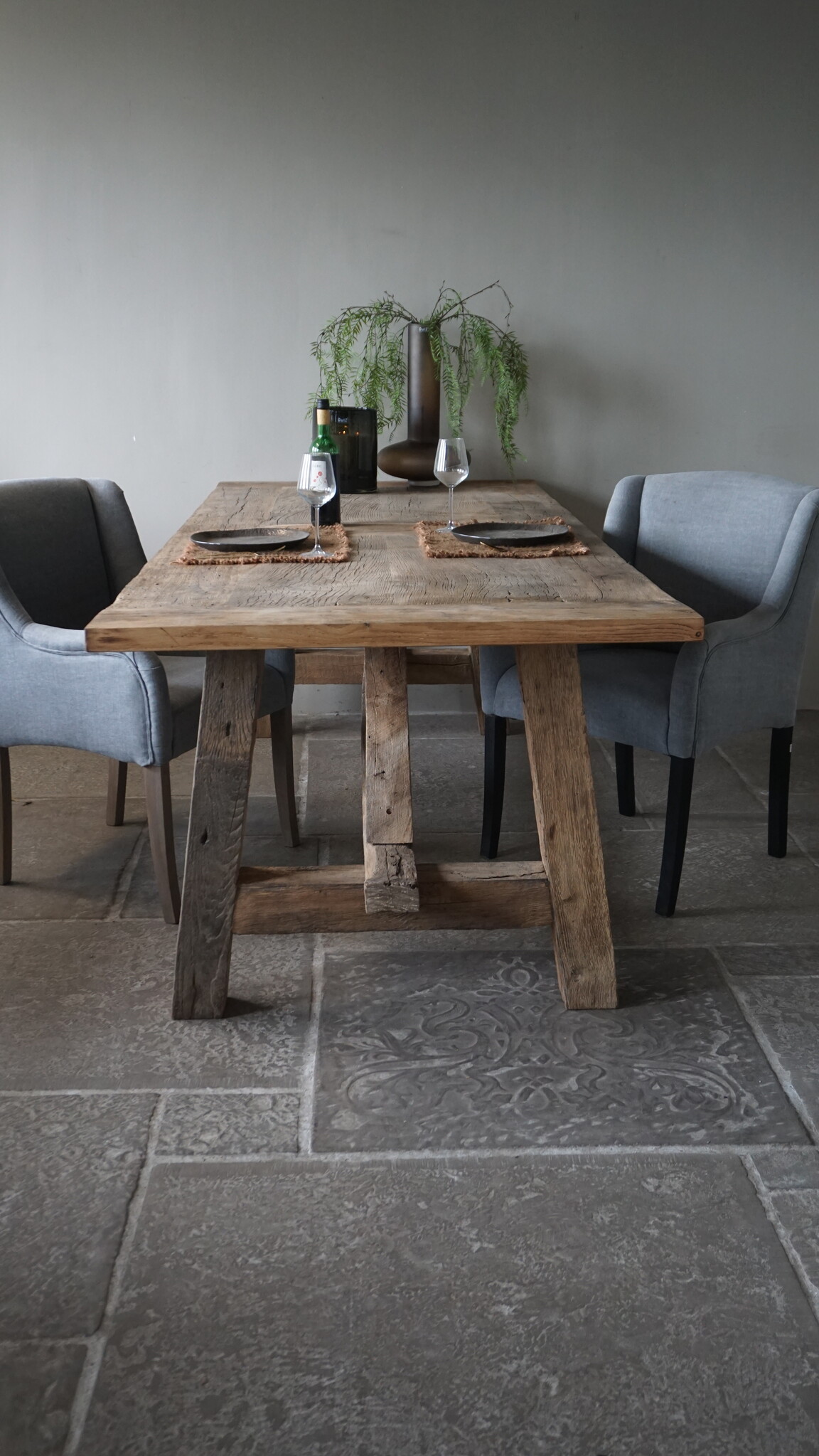 Rene Houtman Oud Eikenhouten Tafel | L250 x B100 x H78,5 cm