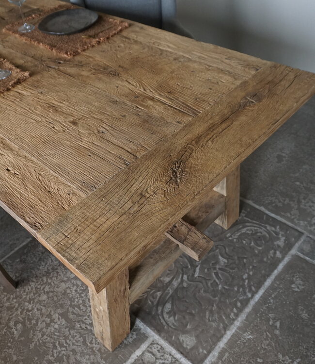 Rene Houtman Oud Eikenhouten Tafel | L270 x B100 x D78,5 cm