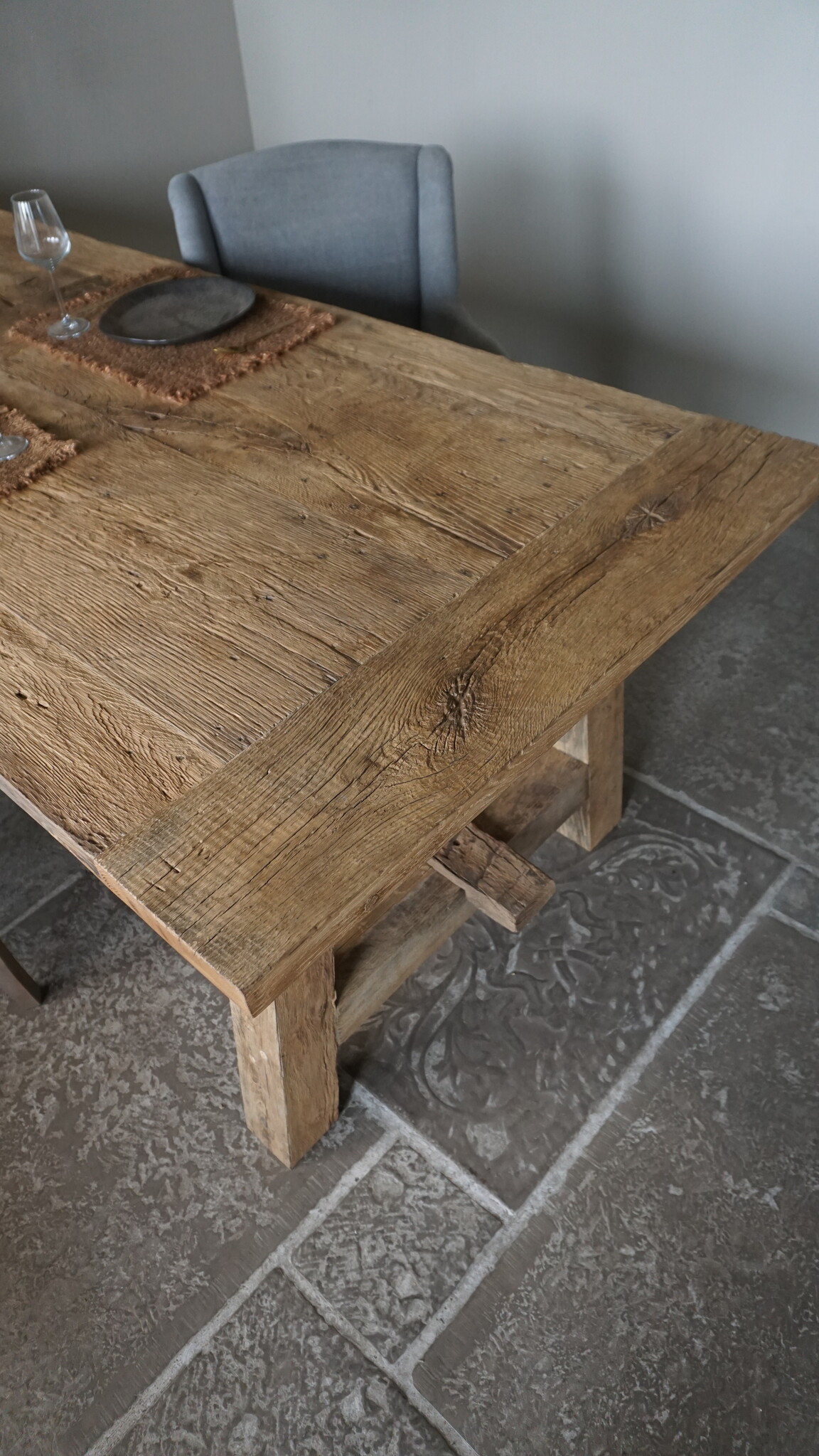 Rene Houtman Oud Eikenhouten Tafel | L270 x B100 x D78,5 cm