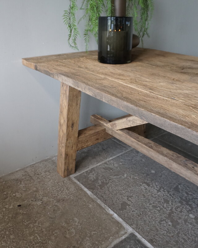 Rene Houtman Oud Eikenhouten Tafel | L270 x B100 x D78,5 cm