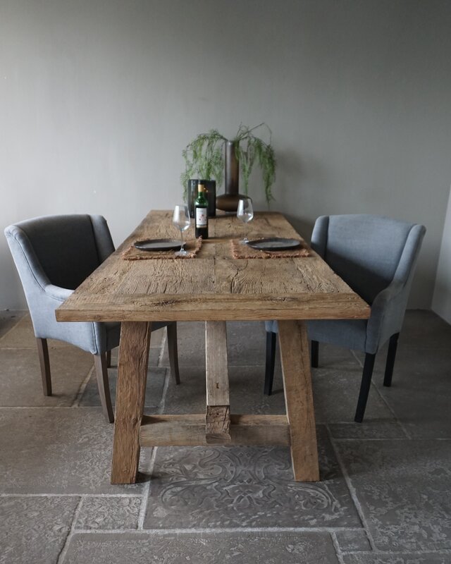 Rene Houtman Oud Eikenhouten Tafel | L270 x B100 x D78,5 cm