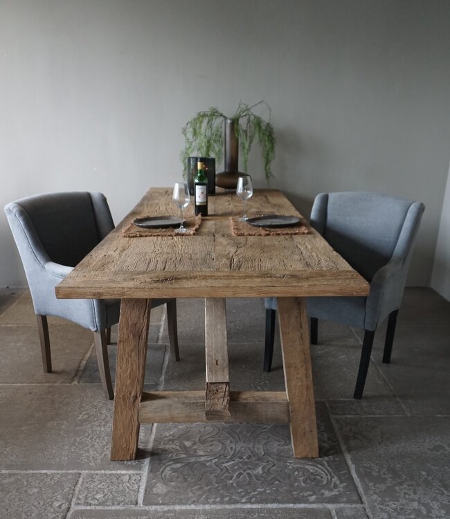 Rene Houtman Oud Eikenhouten Tafel | L270 x B100 x D78,5 cm