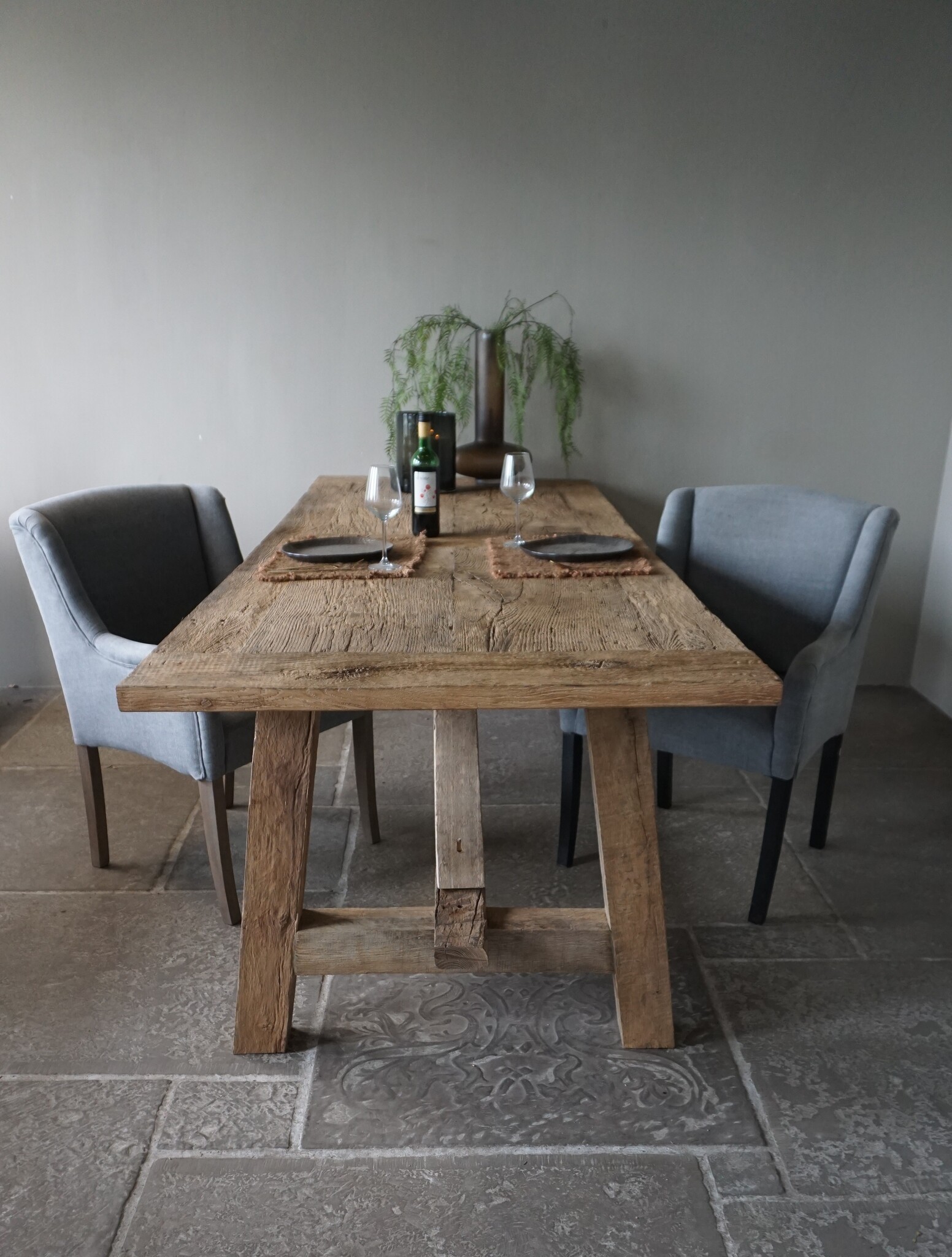 Rene Houtman Oud Eikenhouten Tafel | L270 x B100 x D78,5 cm