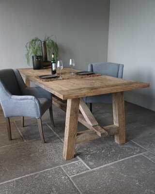Rene Houtman Oud Eikenhouten Tafel | L270 x B100 x D78,5 cm