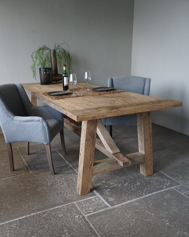 Rene Houtman Oud Eikenhouten Tafel | L270 x B100 x D78,5 cm