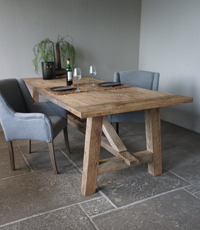 Rene Houtman Oud Eikenhouten Tafel | L270 x B100 x D78,5 cm