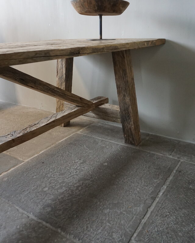 Rene Houtman Oud Eikenhouten Tafel | L300 x B101 x D78 cm
