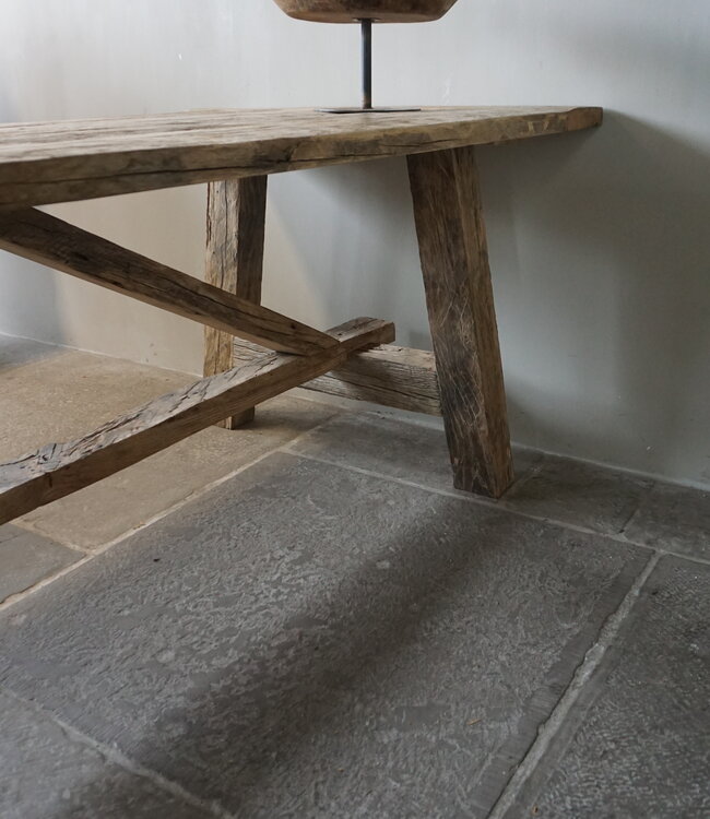 Rene Houtman Oud Eikenhouten Tafel | L300 x B101 x D78 cm