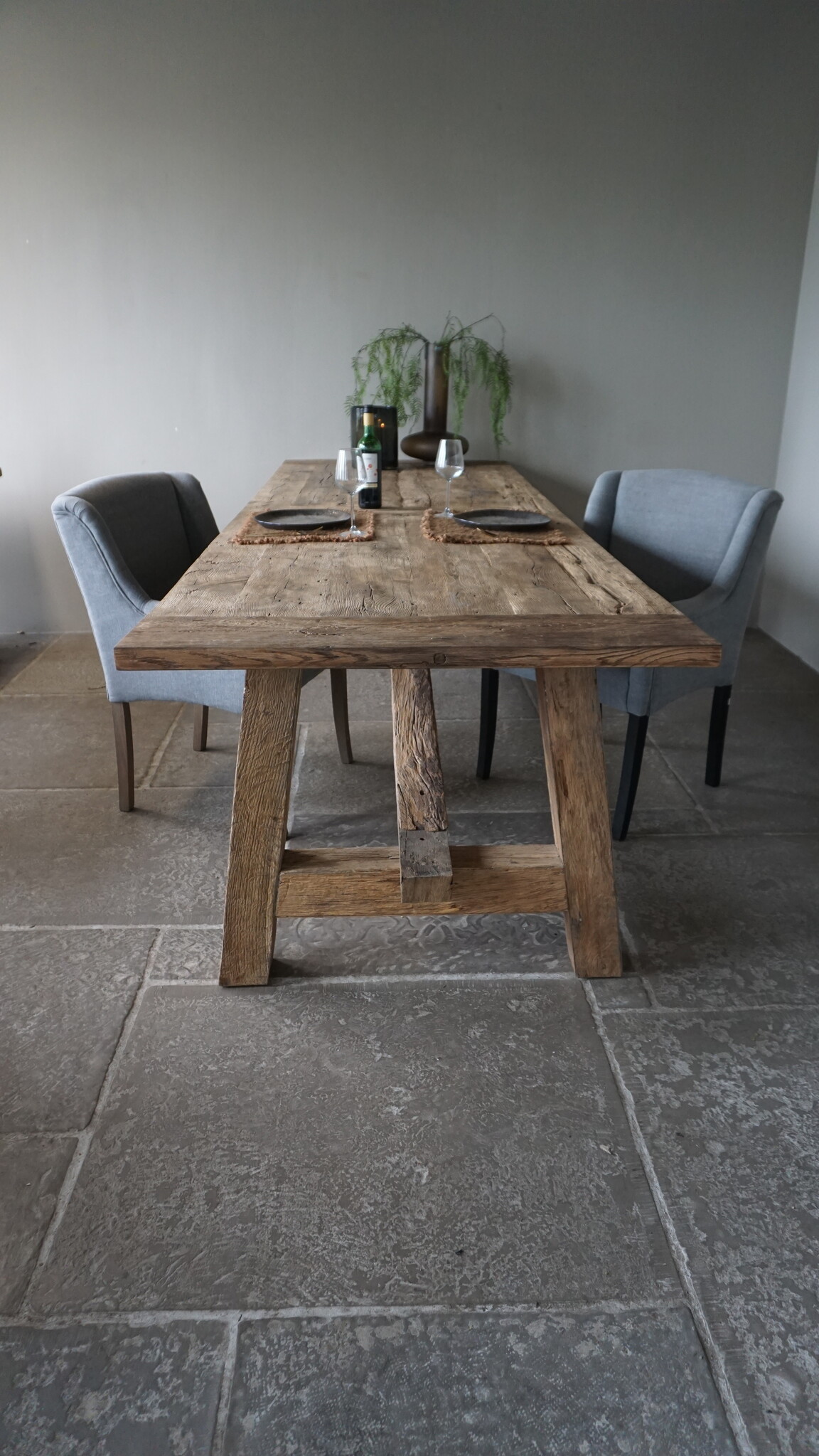 Rene Houtman Oud Eikenhouten Tafel | L300 x B99 x D79,5 cm