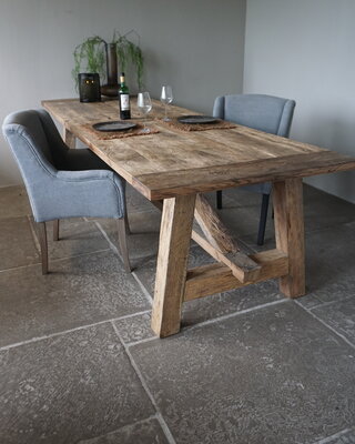 Rene Houtman Oud Eikenhouten Tafel | L300 x B99 x D79,5 cm