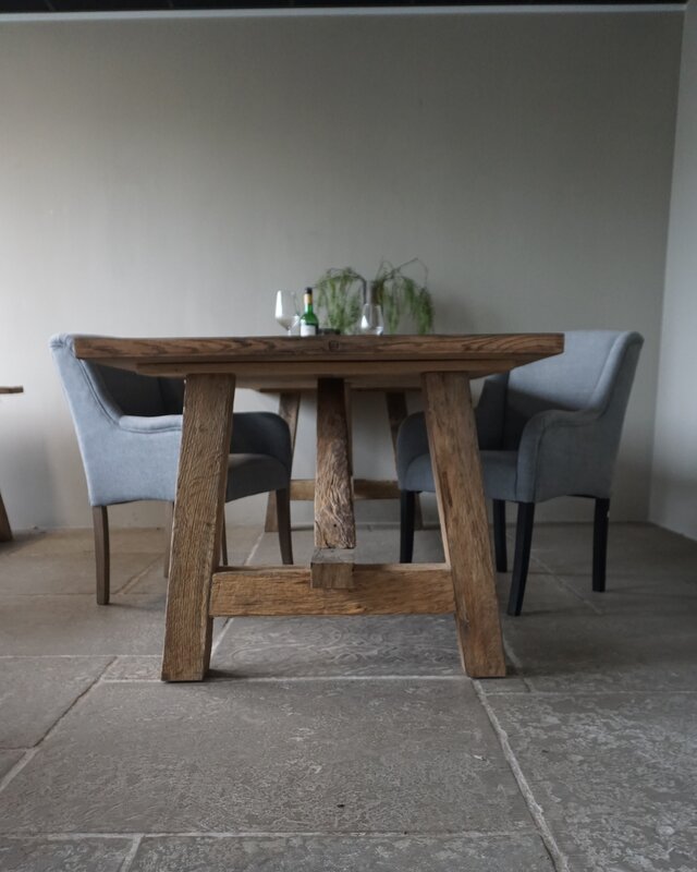 Rene Houtman Oud Eikenhouten Tafel | L300 x B99 x D79,5 cm