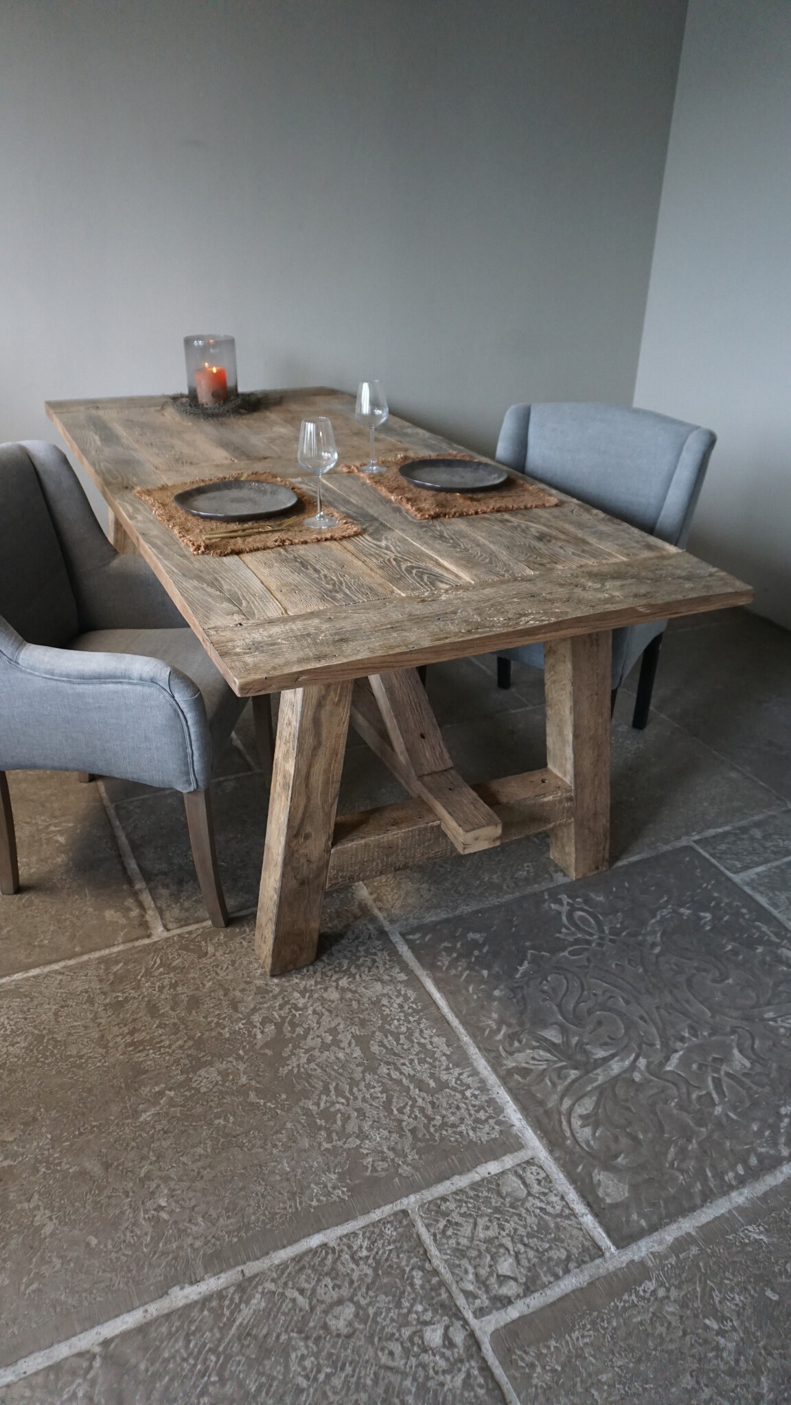 Rene Houtman Oud Eikenhouten Tafel | L220 x B100 x D78 cm