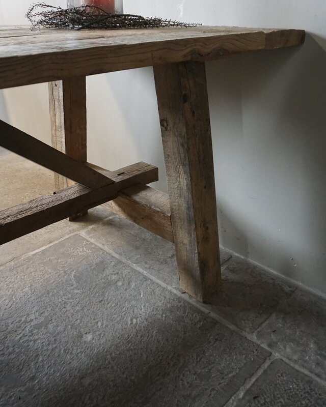 Rene Houtman Oud Eikenhouten Tafel | L220 x B100 x D78 cm
