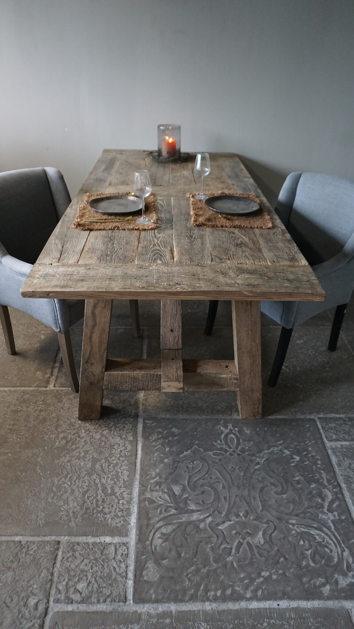 Rene Houtman Oud Eikenhouten Tafel | L220 x B100 x D78 cm