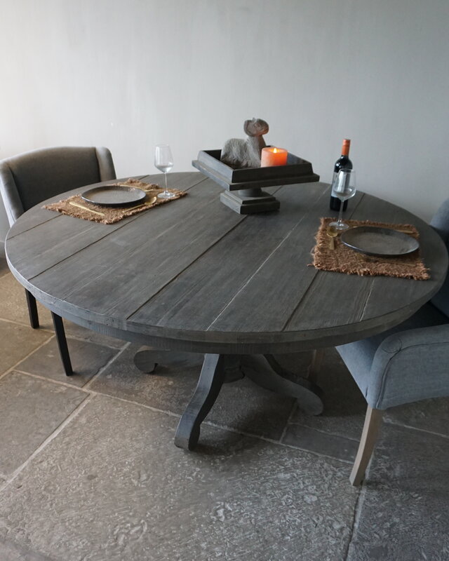 Rene Houtman Eetkamertafel | Rond | Vergrijsd Hout | H78 x D160 cm