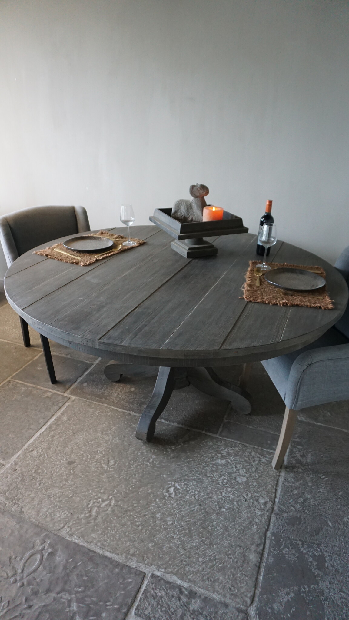 Rene Houtman Eetkamertafel | Rond | Vergrijsd Hout | H78 x D160 cm