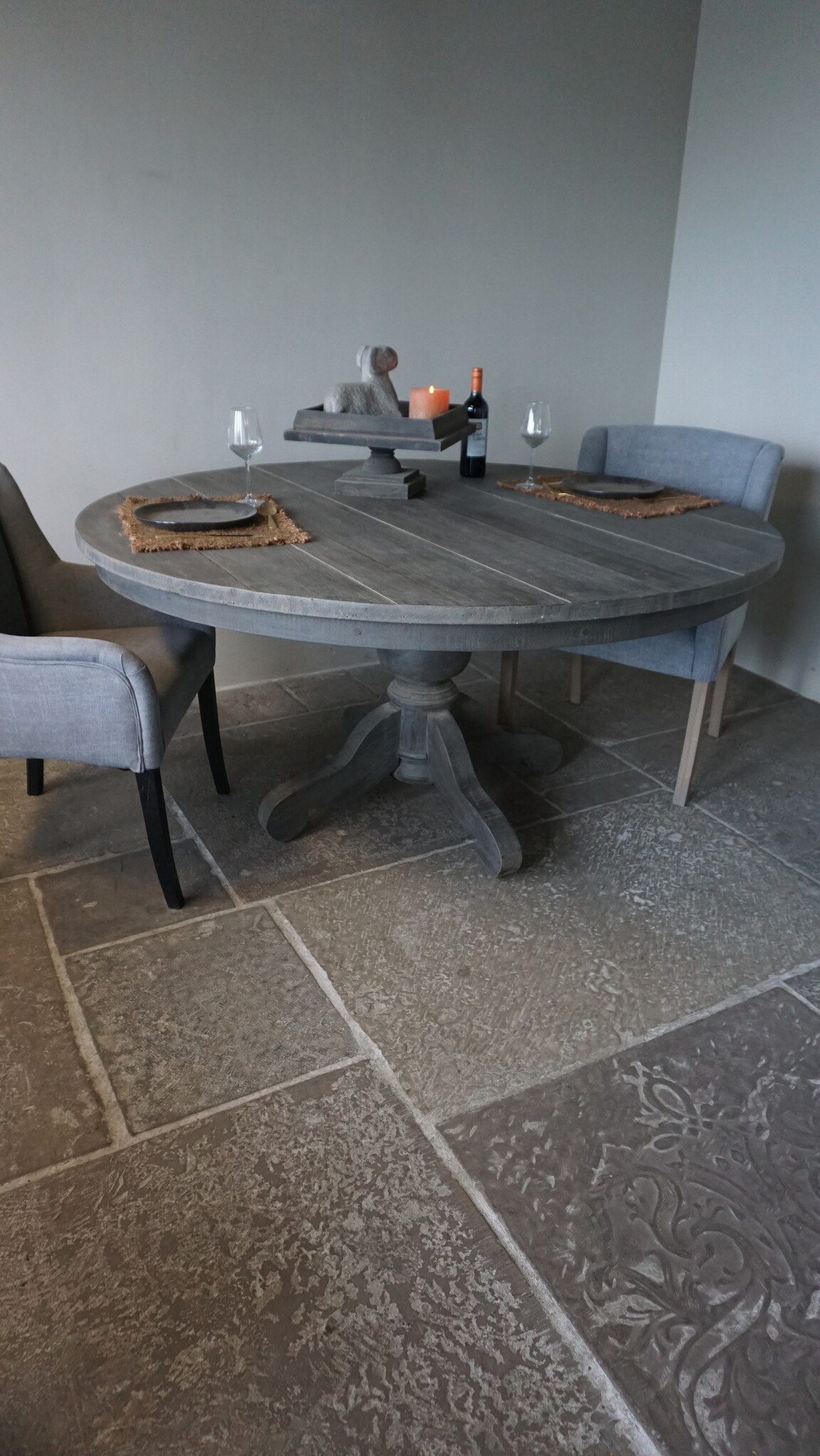 Rene Houtman Eetkamertafel | Rond | Vergrijsd Hout | H78 x D160 cm