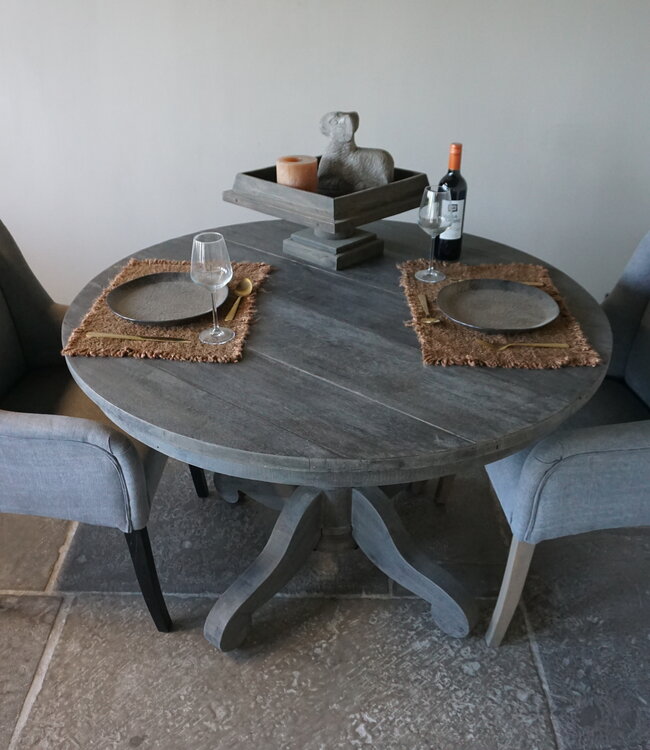 Rene Houtman Eetkamertafel | Rond | Vergrijsd Hout | H78 x D120 cm