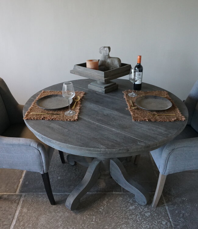 Rene Houtman Eetkamertafel | Rond | Vergrijsd Hout | H78 x D120 cm