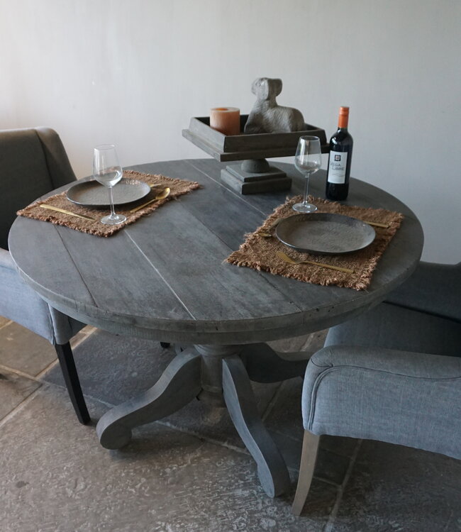 Rene Houtman Eetkamertafel | Rond | Vergrijsd Hout | H78 x D120 cm