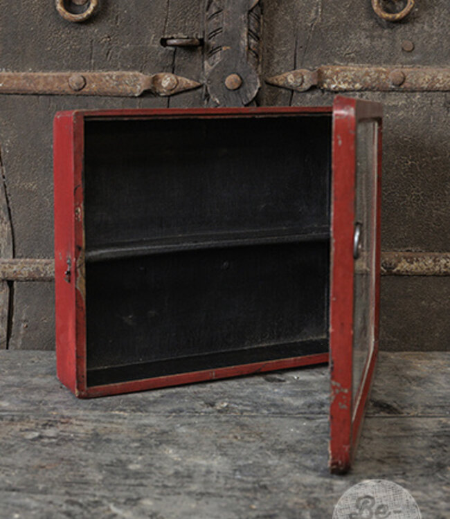 Be-Uniq Oud Hangvitrine Kastje | India | H33xB37xD10 cm