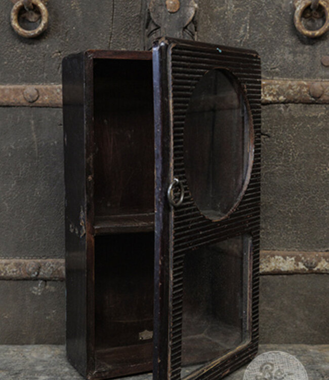 Be-Uniq Oud Hangvitrine Kastje | India | H41xB24xD11 cm