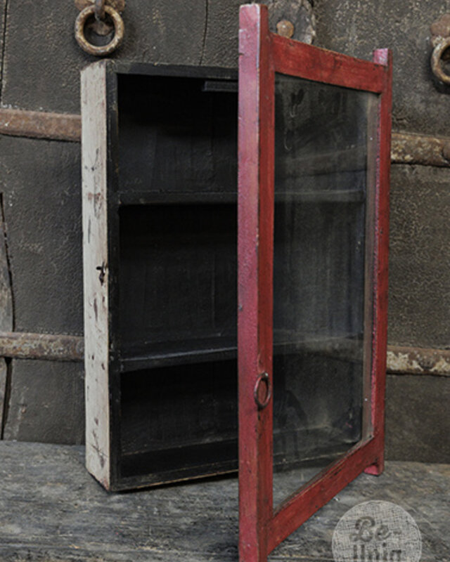 Be-Uniq Oud Hangvitrine Kastje | India | H46xB31xD10 cm
